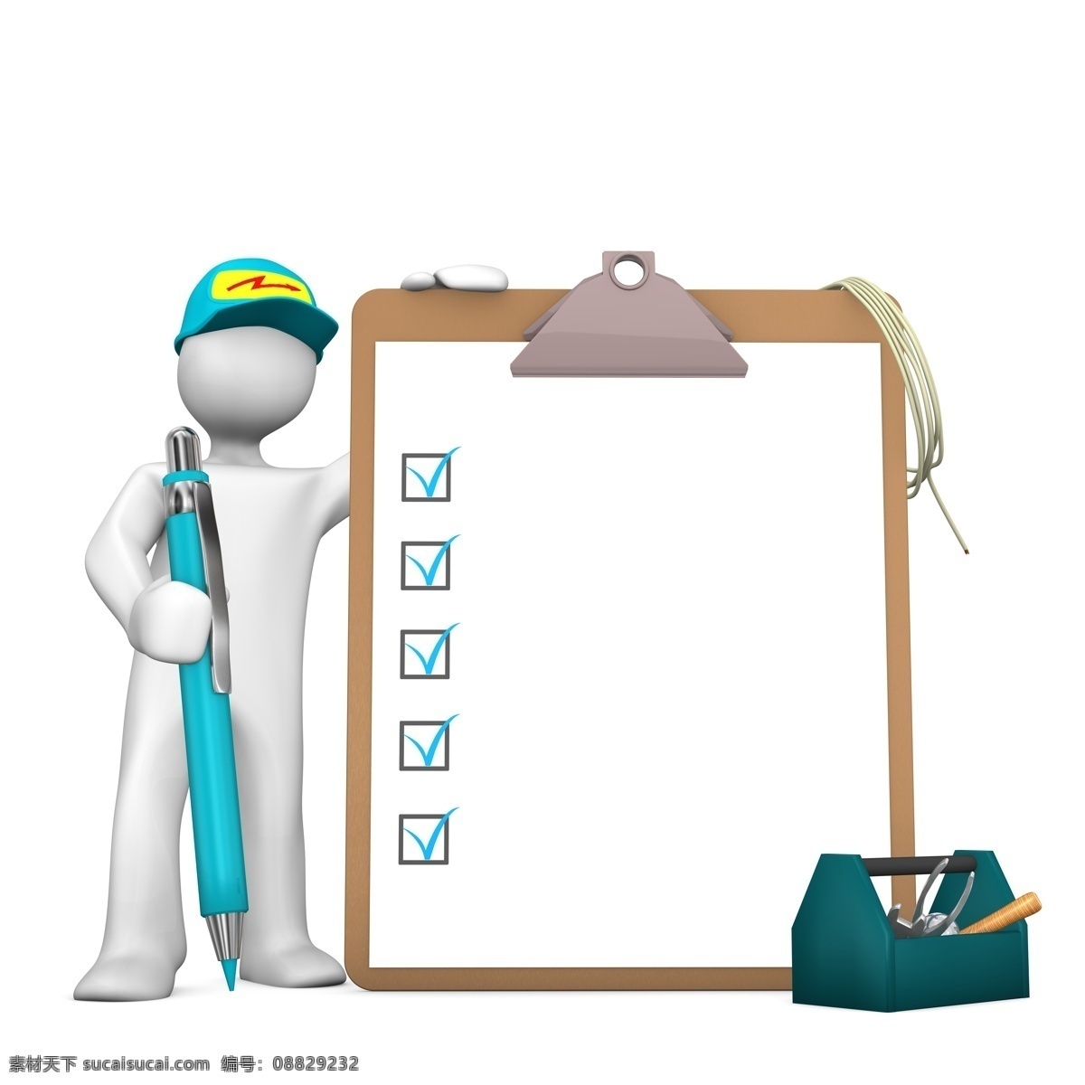 3d 人物 黑板 3d人物 工具 铅笔 夹子 工具箱 其他人物 人物图片