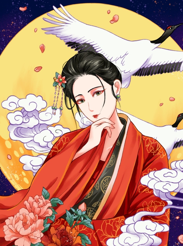手绘插画 插画 手绘 古风插画 古风手绘 插画美女 古风美女