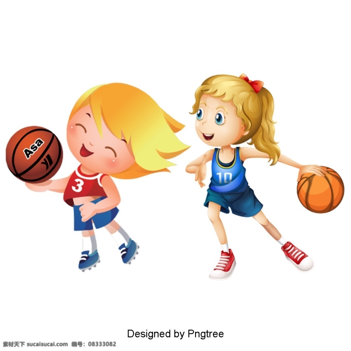 美丽 酷 卡通人 物体 育 活动 玩法 漂亮 卡通 可爱 手绘 女孩 运动 篮球 笑脸