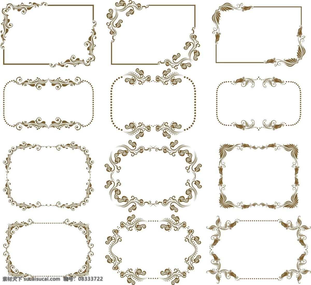 款 复古 花纹 装饰 框 矢量 框架 边框 欧式 装饰边框 矢量图 底纹边框 花边花纹