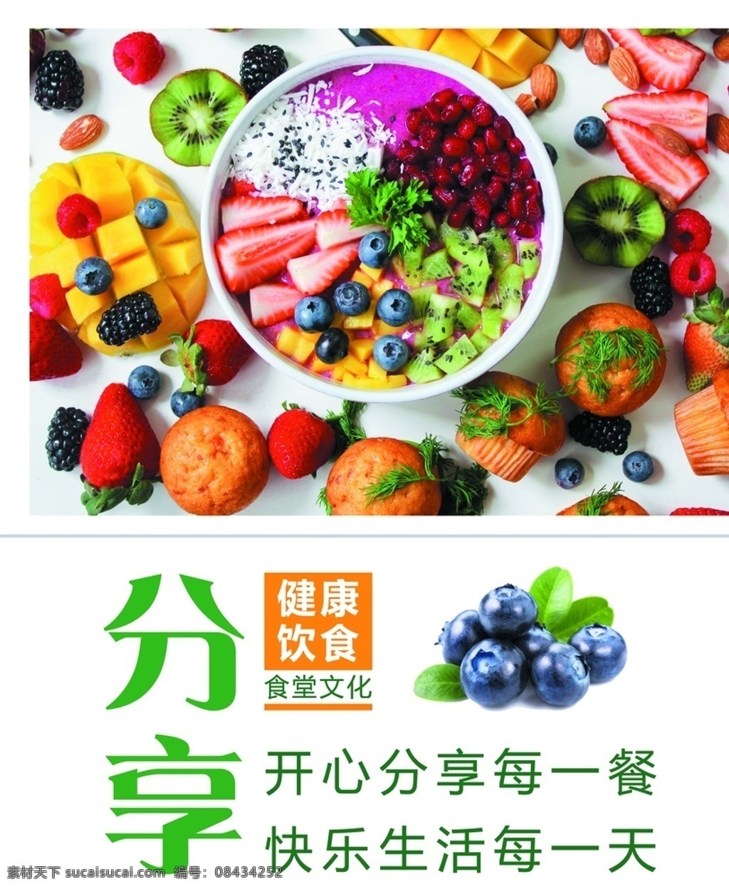 绿色海报 健康海报 健康饮食 餐饮灯箱海报 水果海报 新鲜 绿色 健康 菜单菜谱