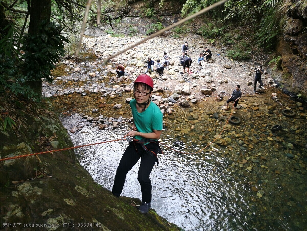 团建 溯溪吊索 从化溯溪 溪头村 落水 旅游摄影 国内旅游