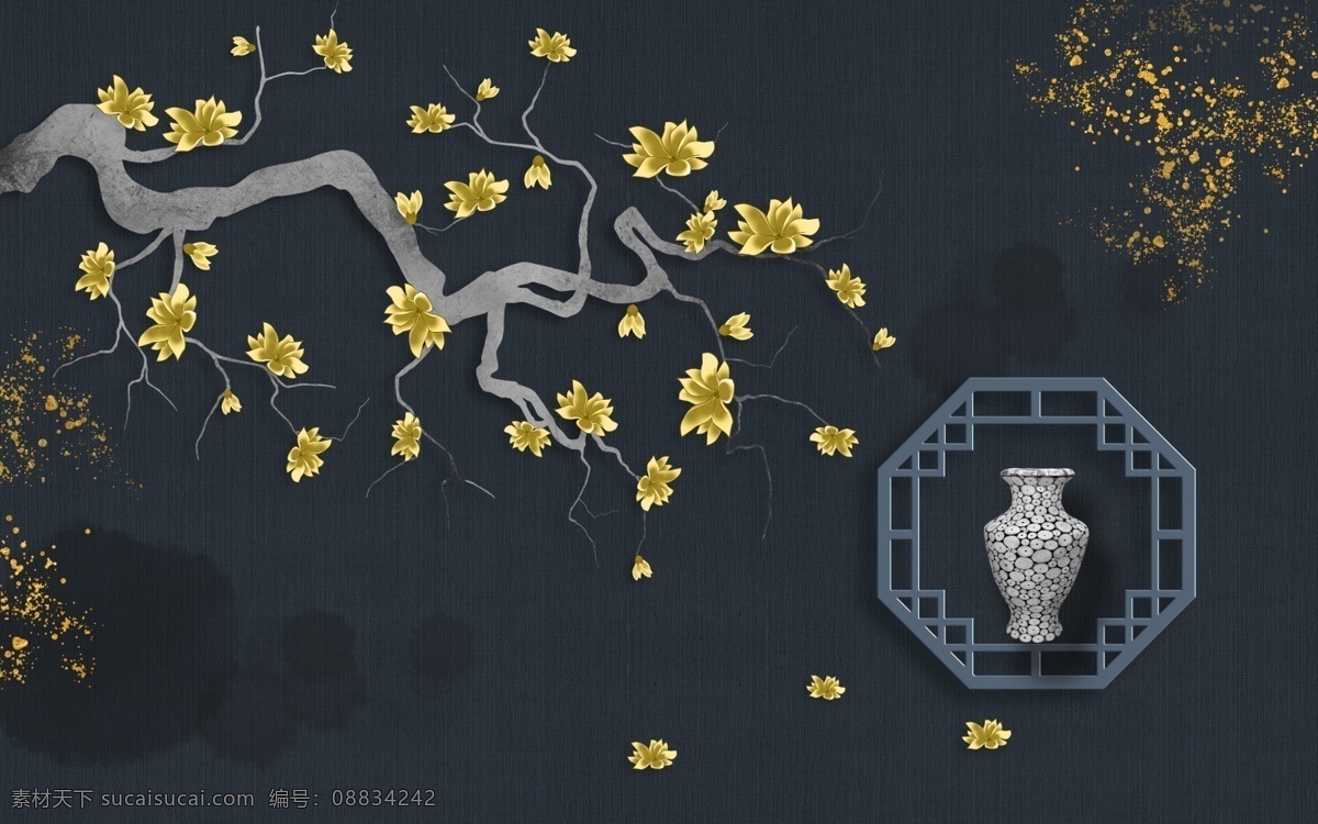 中式 古典 花 玄关 屏风 电视 背景 墙 底 电视背景墙 底纹