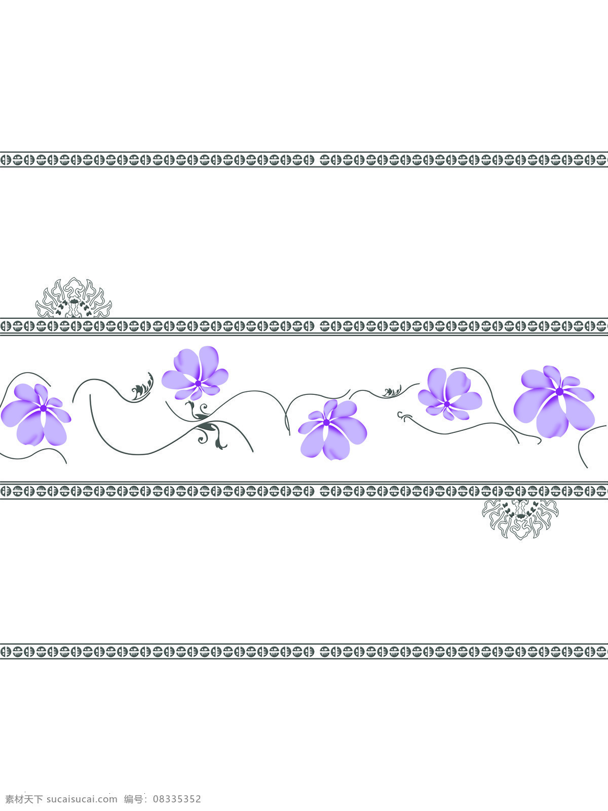 雅尚移门 雅尚 s7164 花朵 花纹 曲线 腰线 紫色花 雅尚7期 移门图案