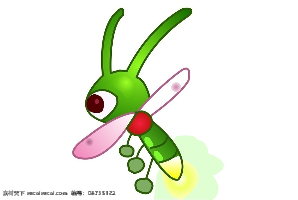 萤火虫 矢量 卡通 虫子 绿色 动漫动画