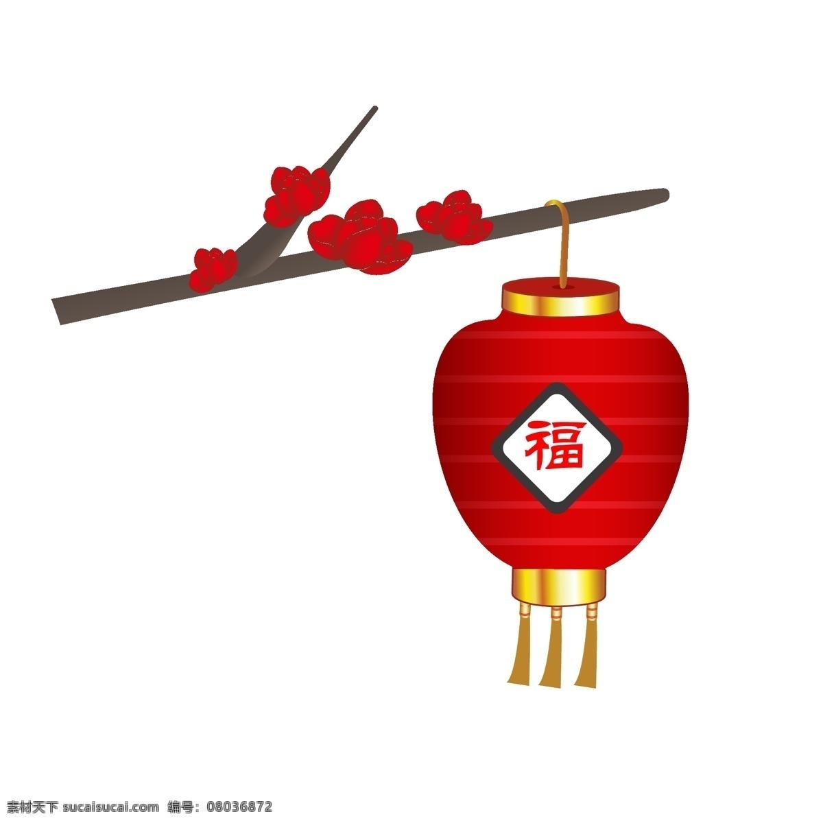 新年 红色 红梅 插画 手绘红梅 红梅装饰 红梅插画 红色的灯笼 新年小物插画 红色的红梅 漂亮的红梅 卡通红梅
