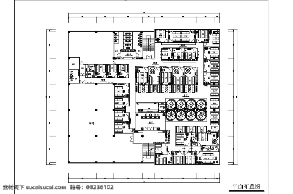 欧式 咖啡馆 工装 室内设计 平面图 室内装饰 餐饮 饮品 cad 咖啡