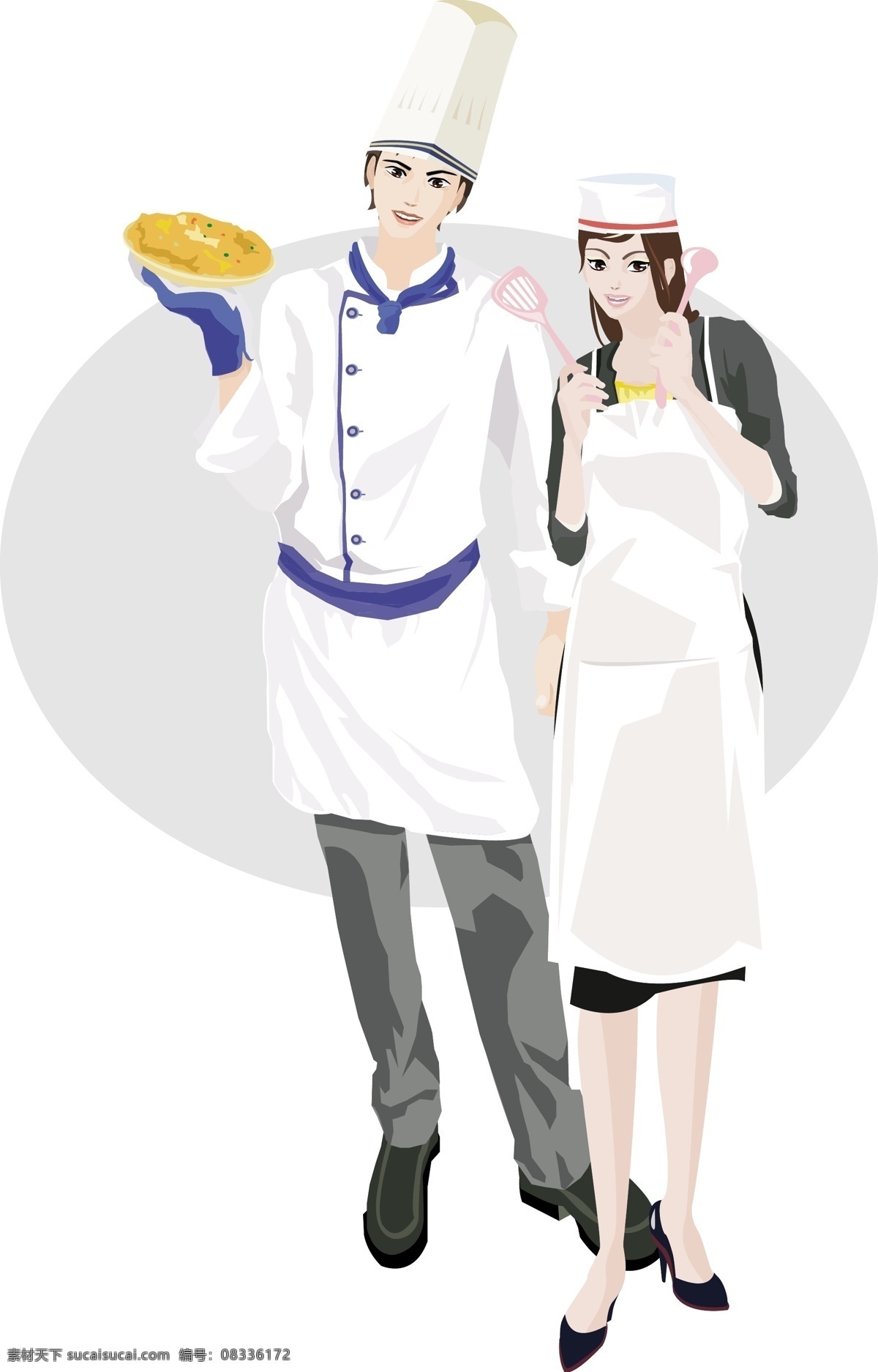 矢量男女厨师