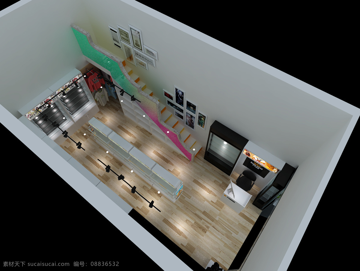 动漫 店 室内设计 俯视图 3d设计 室内模型 动漫店 动漫室内设计 动漫周边 动漫室内图 77动漫 3d模型素材 室内场景模型