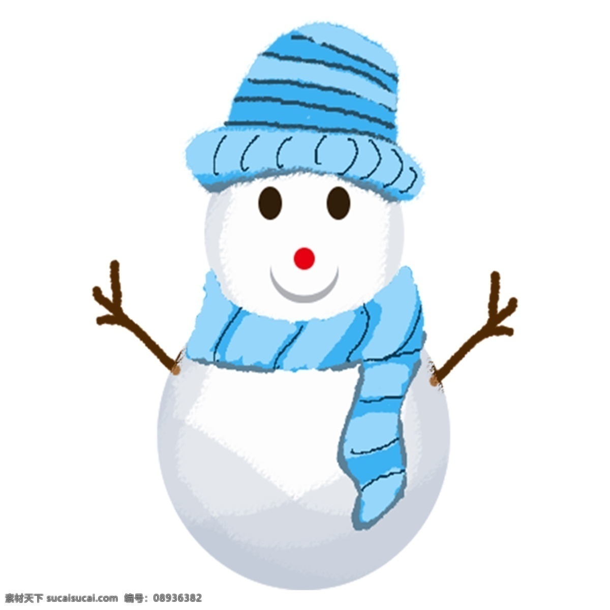 手绘 冬季 雪人 元素 png元素 白色 免抠元素 透明素材