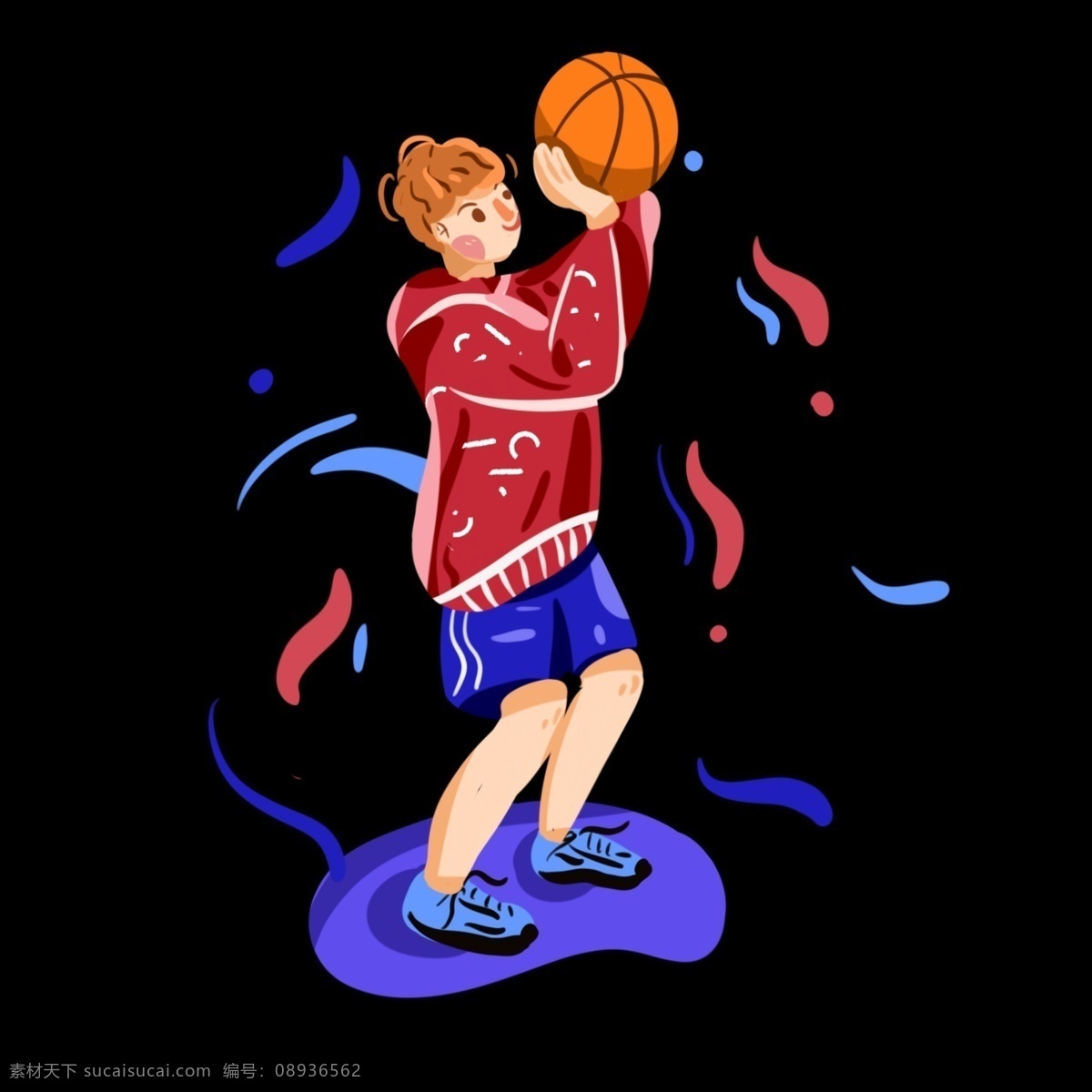 投篮 男孩 手绘 插 画风 免 抠 投篮男孩 投篮动作 运动男孩 运动会 篮球 比赛 运动员 卫衣男孩 bannner