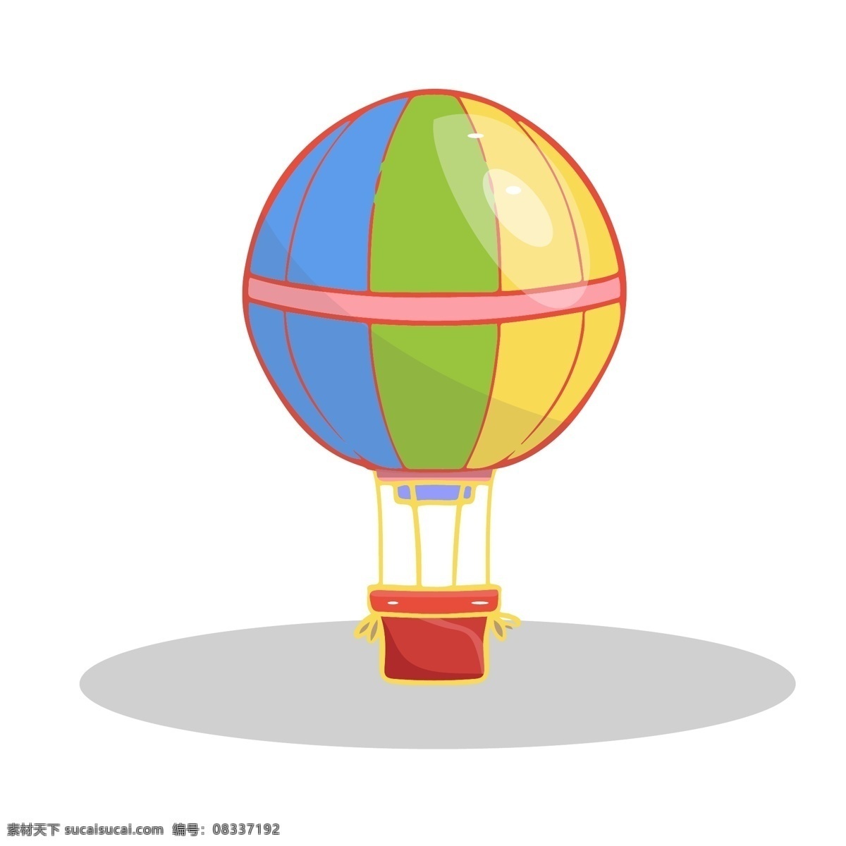 卡通 彩色 热气球 插画 卡通热气球 氢气球 手绘氢气球 夏日 夏季 坐气球度假 漂亮的气球
