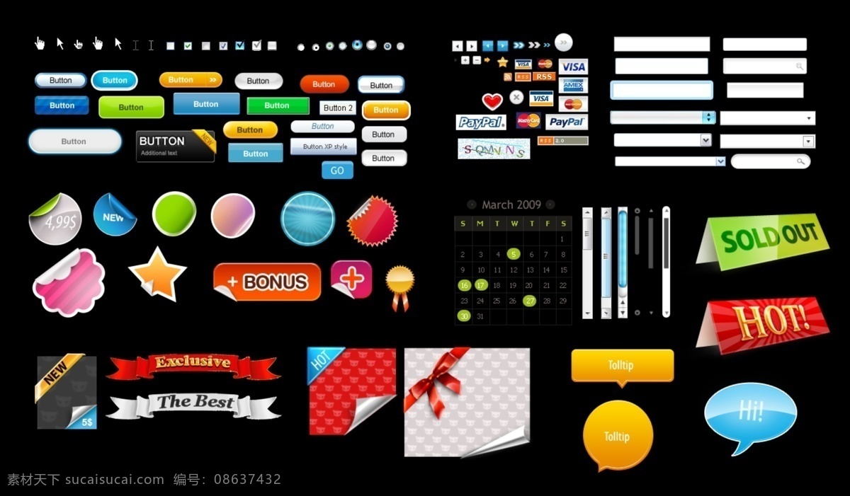 web ui ui设计 网页 网页素材 网页模板