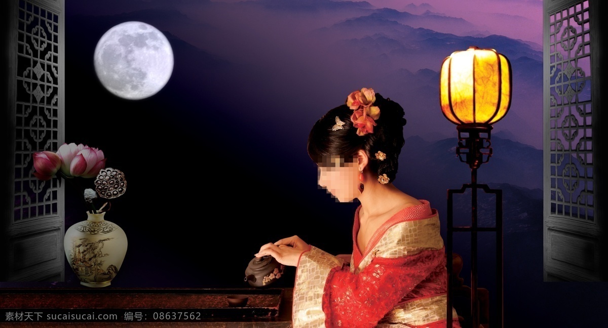 茶壶 窗帘 灯 灯具 地产 房地产广告 古典 古典美人 广告设计模板 地产素材下载 地产模板下载 中国风 美女 中秋 水墨 沏茶 月亮 门窗 山 古典灯具 陶瓷 花朵 源文件 矢量图 建筑家居