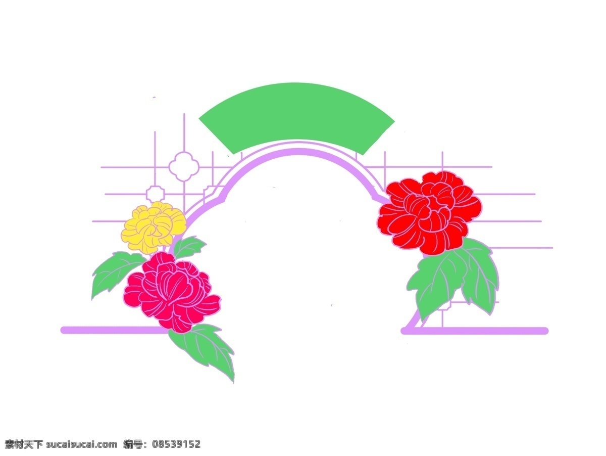 美丽 牡丹 棕色 边框 插画 美丽的牡丹 鲜艳的牡丹 手绘牡丹 红色牡丹 黄色牡丹 花朵 中国风