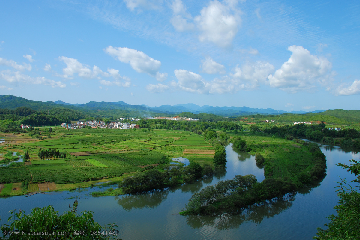 婺源月亮湾 婺源 月亮湾 绿色 美景 蓝天 风景拍摄 自然风景 旅游摄影