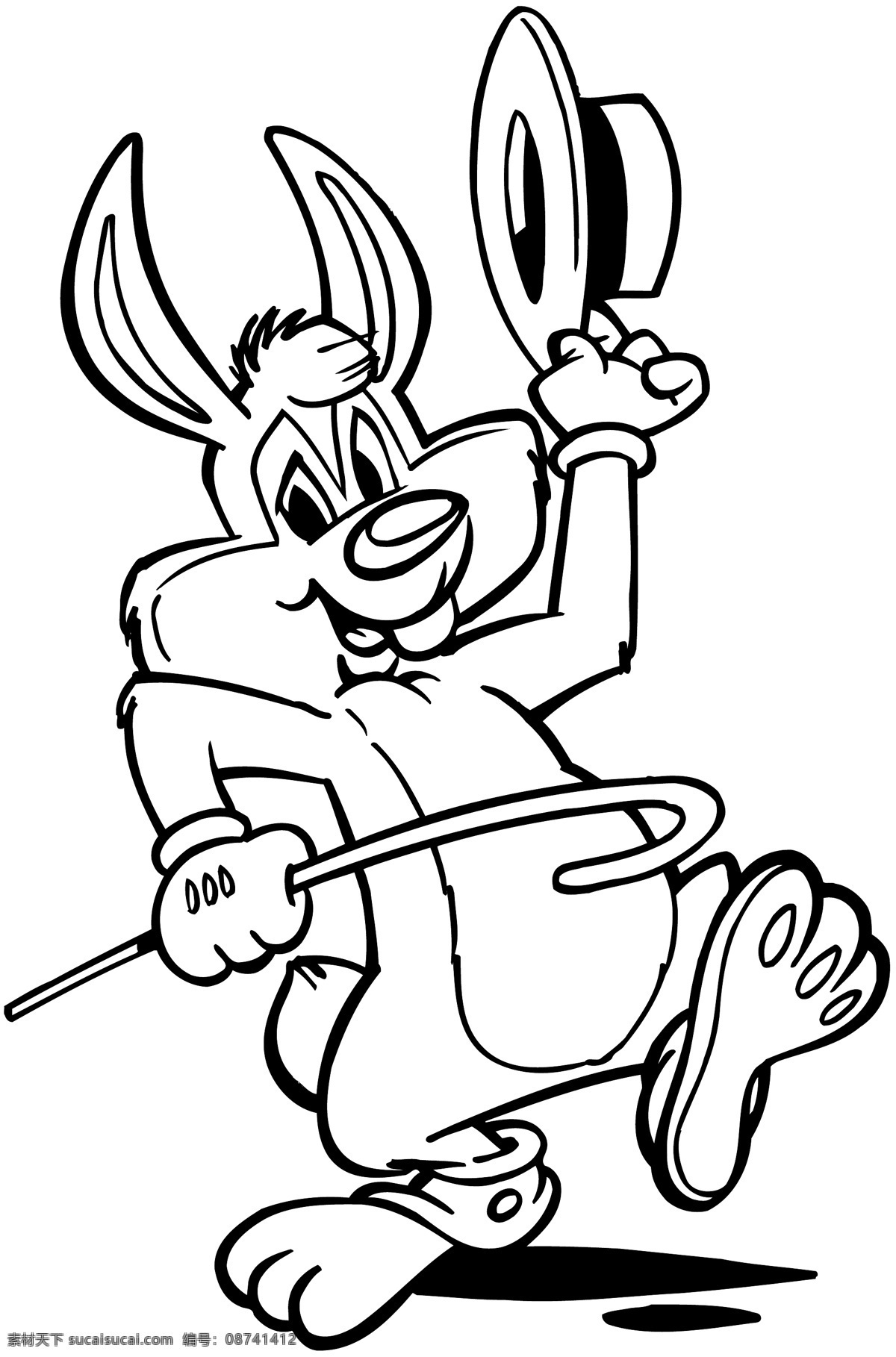 款 黑白 卡通 动物 形象 魔术师兔子 幽冥神视工厂 矢量图 其他矢量 矢量素材 矢量图库