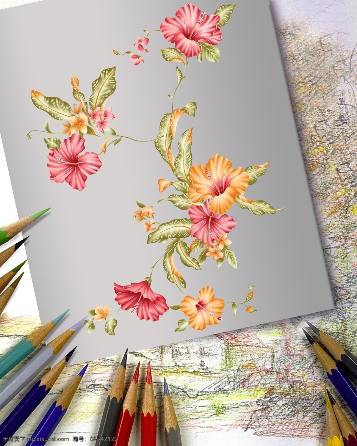 分层 背景素材 风景 花瓣 花草 花朵 花卉 画笔 油画模板 油画 模板 植物 色彩 水彩 颜料 源文件 家居装饰素材