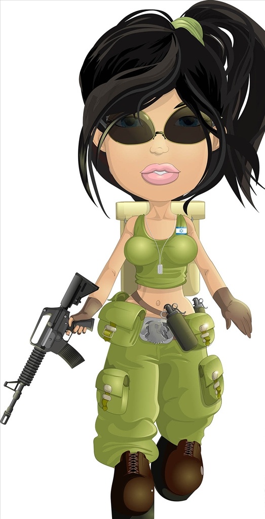 版战士矢量 游戏人物形象 持枪的战士 持枪的女人 性感女兵 野战士兵 拿枪扫射 士兵 战斗 动漫动画 动漫人物