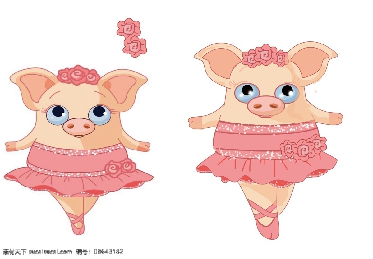 可爱 小 猪 卡通猪 可爱的小猪 跳舞的小猪 原创设计 原创节日素材
