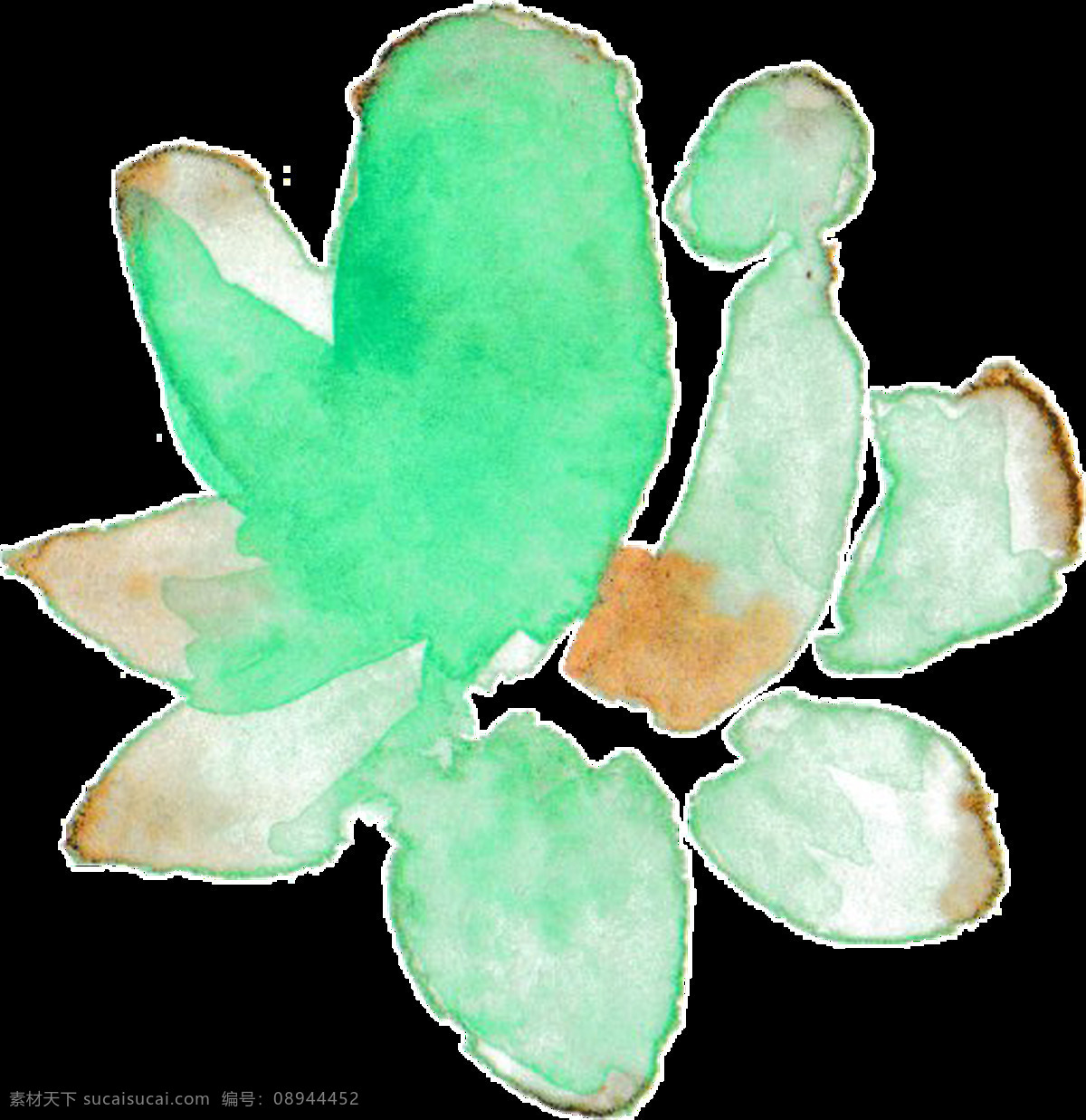 翡翠 花篮 卡通 透明 蓝色 绿色 透明素材 免扣素材 装饰图案