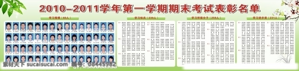 学校宣传栏 内容 背景 兰花 树叶 梅花 展板模板 矢量