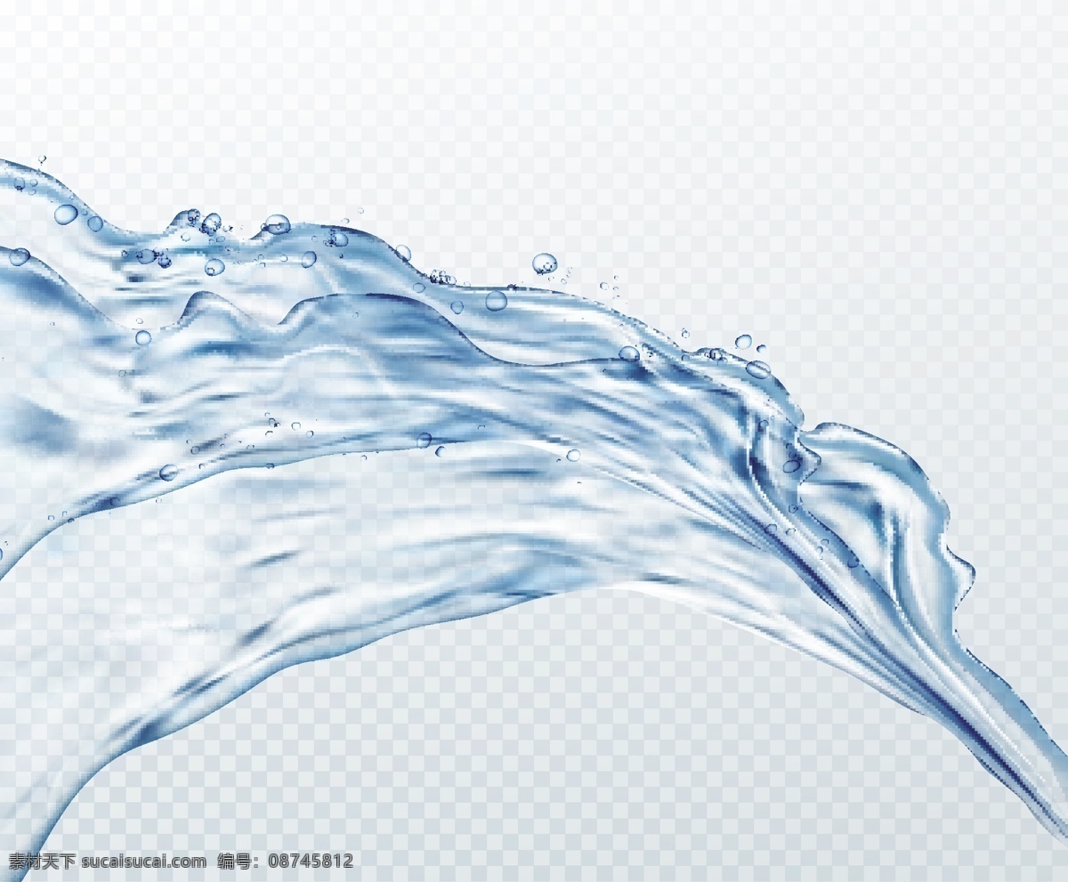 矢量水溅背景 背景 水波 海蓝色 壁纸 海洋 环境 清洁 透明 纯 雨滴 飞溅
