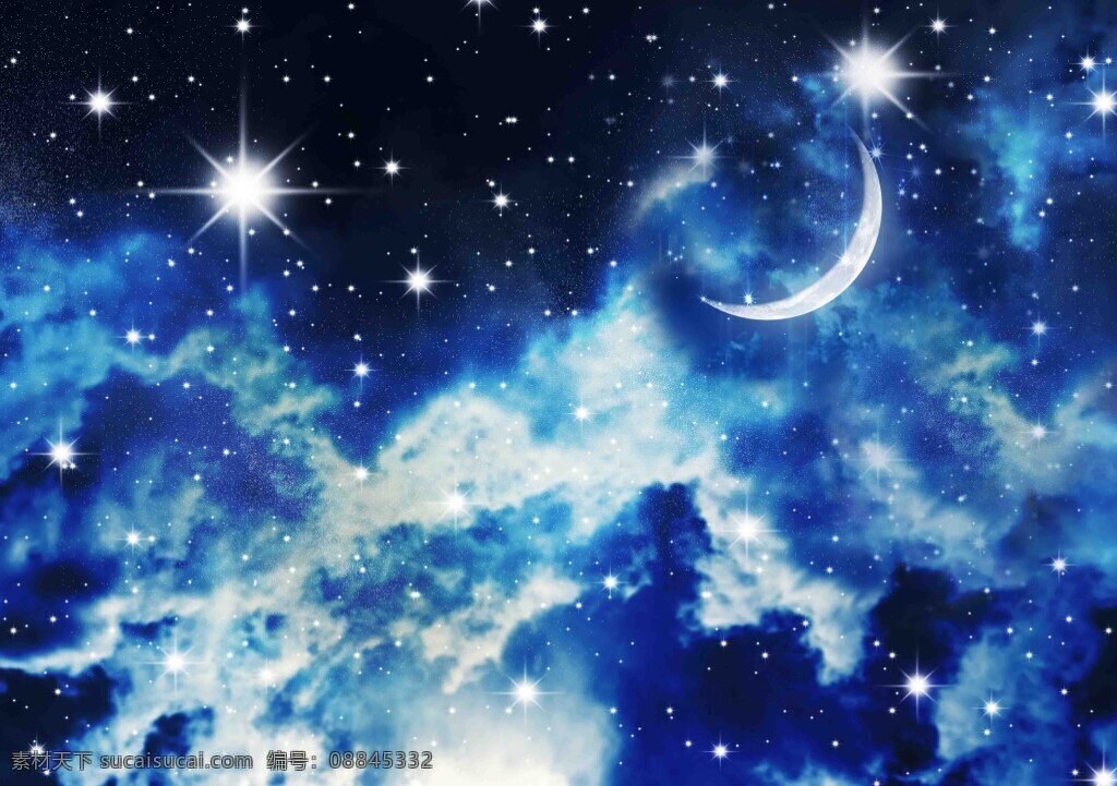 天空 星空 星星 月亮 宇宙 装饰