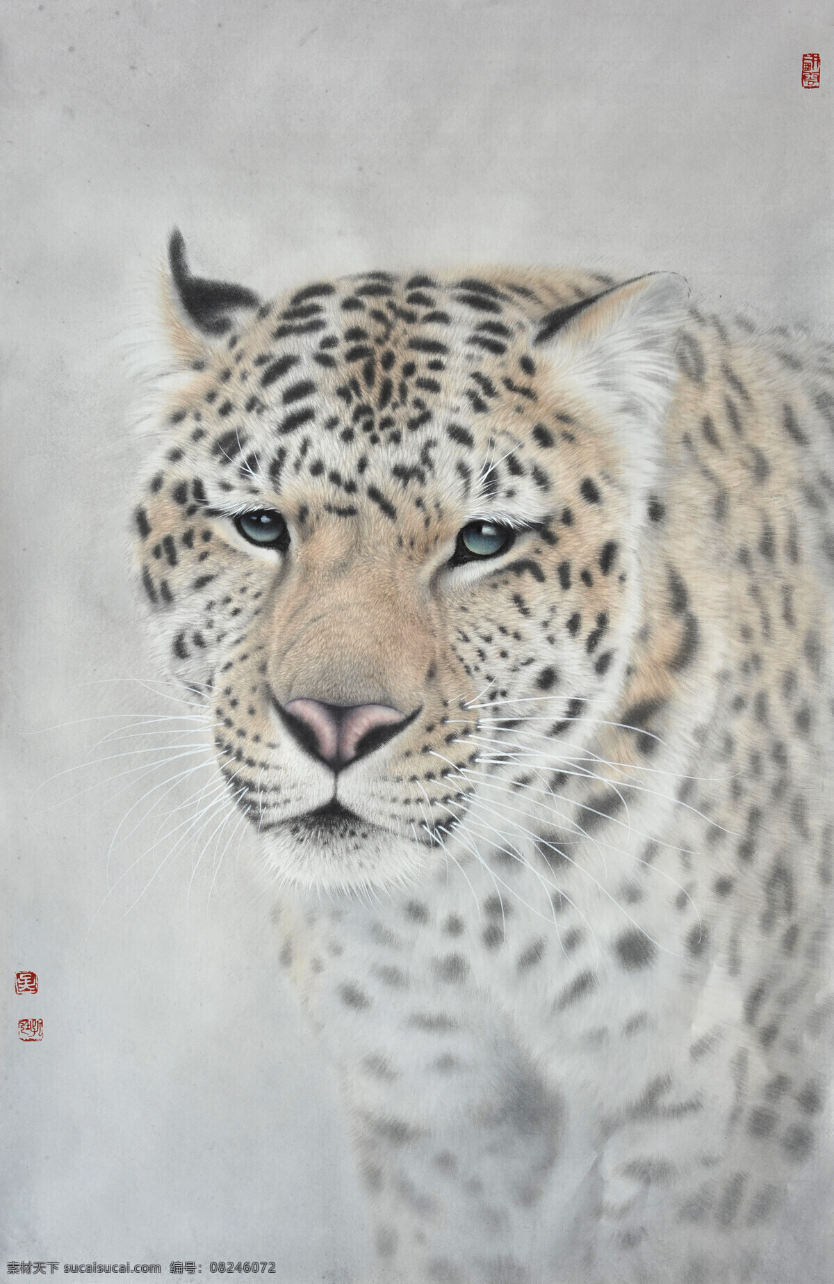 吴 孔 庭 走兽 高清 工笔画 豹 吴孔庭 水墨 彩墨 白描 国画 中国画 传统画 绘画 工笔 书法 文化艺术 绘画书法