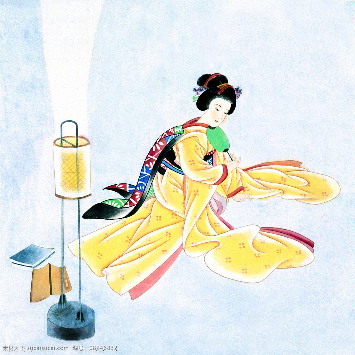 仕女图 孤独 和服 仕女 雪夜 插画集