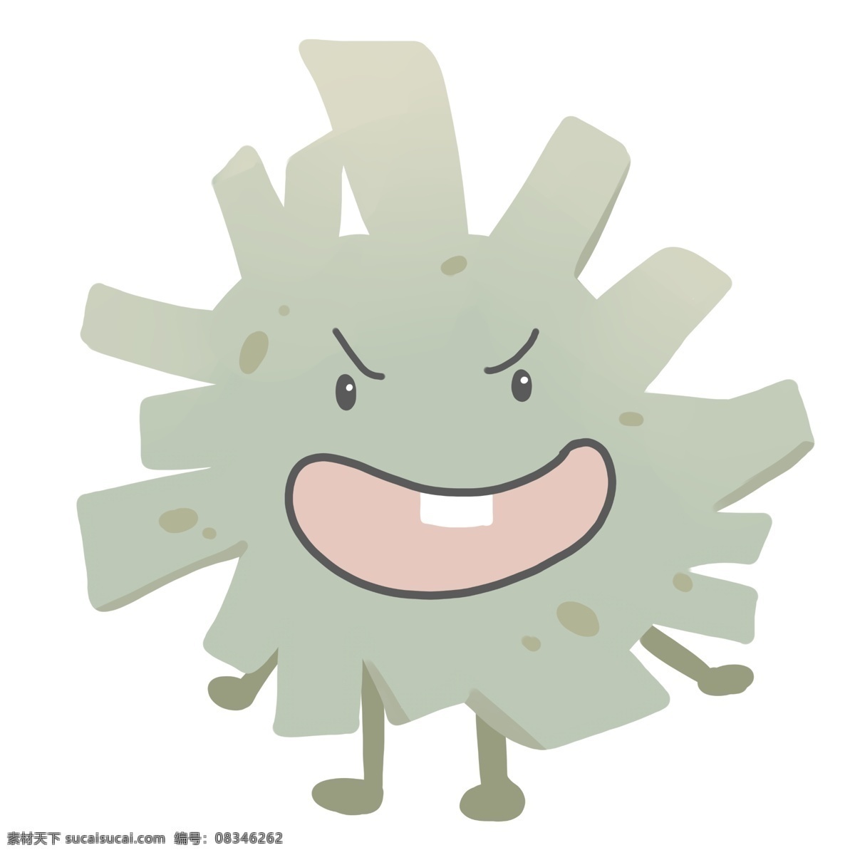 龅牙 蓝色 细菌 插画 白色的龅牙 有害细菌 卡通插画 细菌插画 病菌插画 有益细菌 浅蓝色的细菌