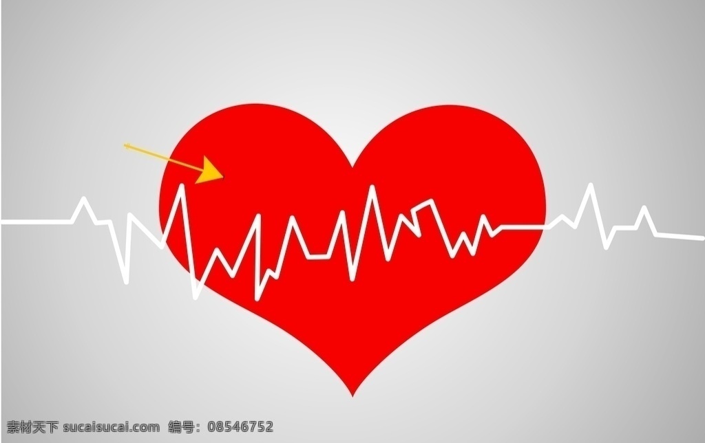 心电图 红色 心跳 节奏 线图