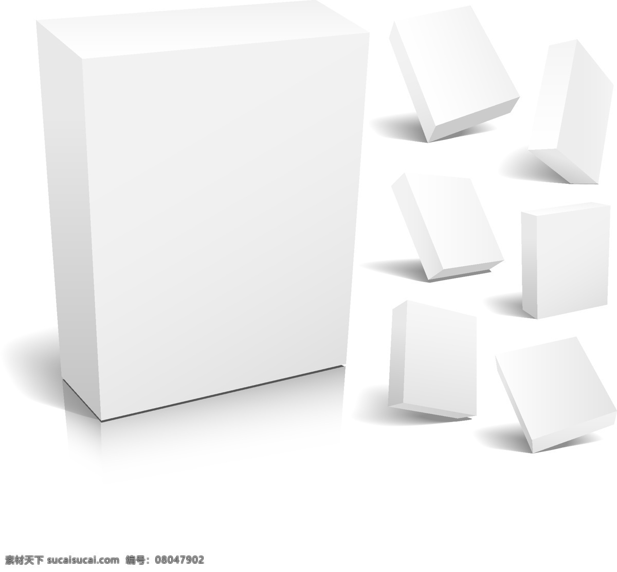 不同 角度 3d 空白 框 模板 矢量 软件包装 空盒 立体盒 载体盒 矢量图 其他矢量图