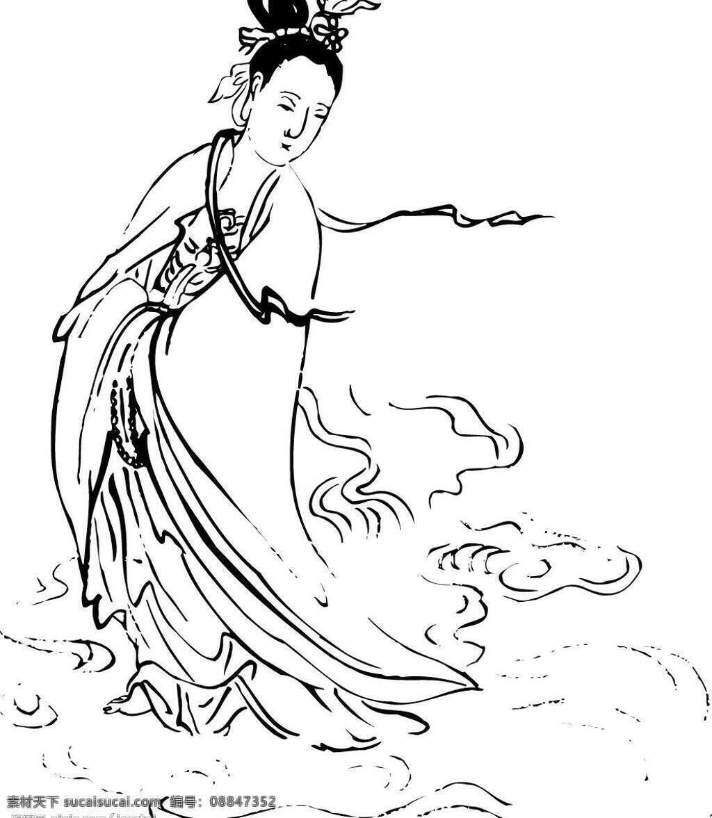 神话传说 传统文化 佛 古代 观音 黑白 菩萨 神仙 矢量图库 罗汉 宗教信仰 文化艺术