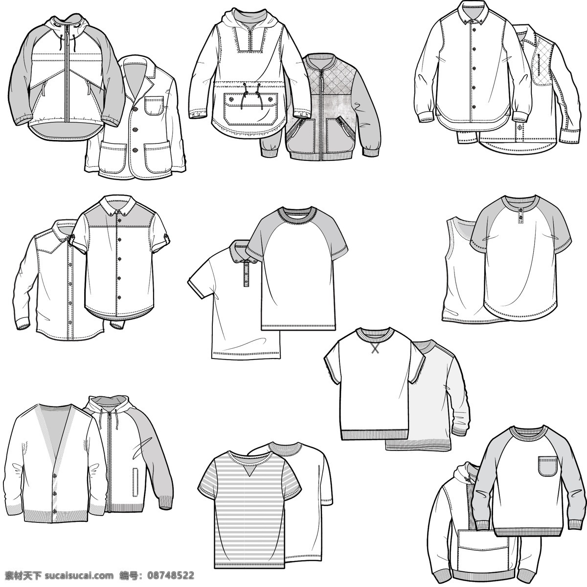 服装款式图 年 服装 款式 图 服装t恤 衣服 裤子 童装 女童 男童 其他设计 矢量 衣服款式图 服装设计