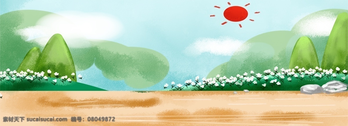 蓝色 天空 森林 免 抠 图 太阳 绿色森林 植被 黄色的马路 大树 森林大树 草丛 叶子 免抠图
