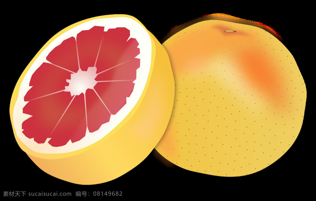葡萄柚 粉红色的 柑橘 食品 水果 插画集