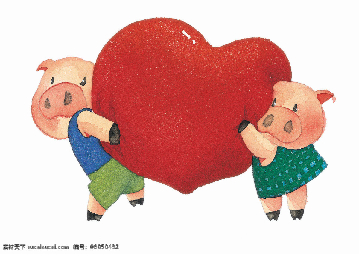 爱心 底纹 动漫 动漫动画 卡通 卡通情侣 可爱 梦幻 卡通画插画 漫画卡通画 两只小猪 卡通画插画图