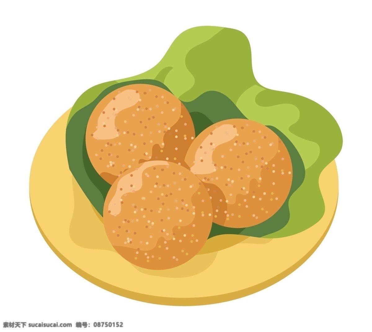 盘 特色 小吃 插画 一盘小吃 特色小吃 饼干 盘子 绿色叶子 美食 小吃插图 小吃食物