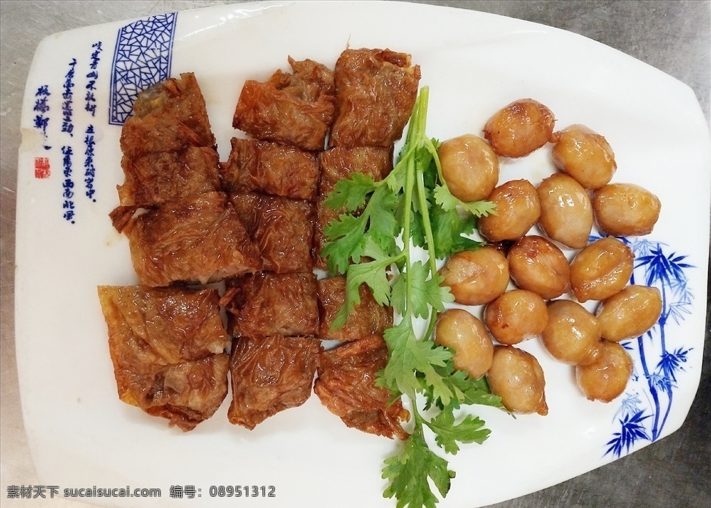 五香拼圆肠 炸五香 五香条 闽南美食 圆肠 传统美食 菜品 餐饮美食