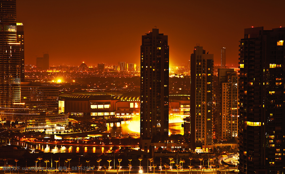 繁华迪拜夜景 高楼大厦 摩天大楼 城市夜景 繁华都市 迪拜风景 城市风景 旅游景点 美丽风景 风景摄影 城市风光 环境家居 黑色