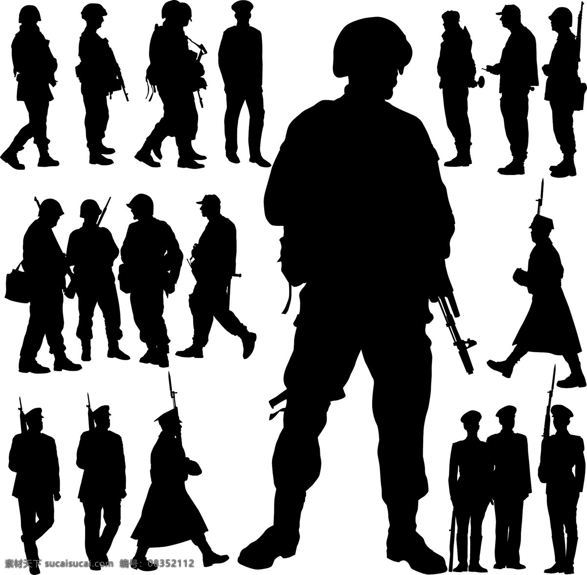 士兵剪影 士兵 大兵 军人 剪影 影像 形象 其他图标 标志图标