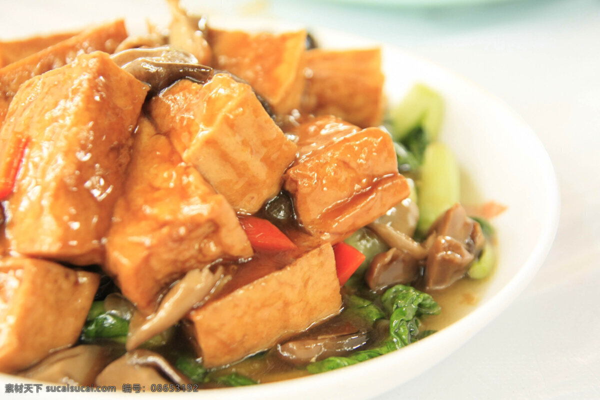 溜豆腐 溜豆腐泡 炒豆腐 炸豆腐泡 豆腐炒青菜 jinguangsheji 餐饮美食 传统美食