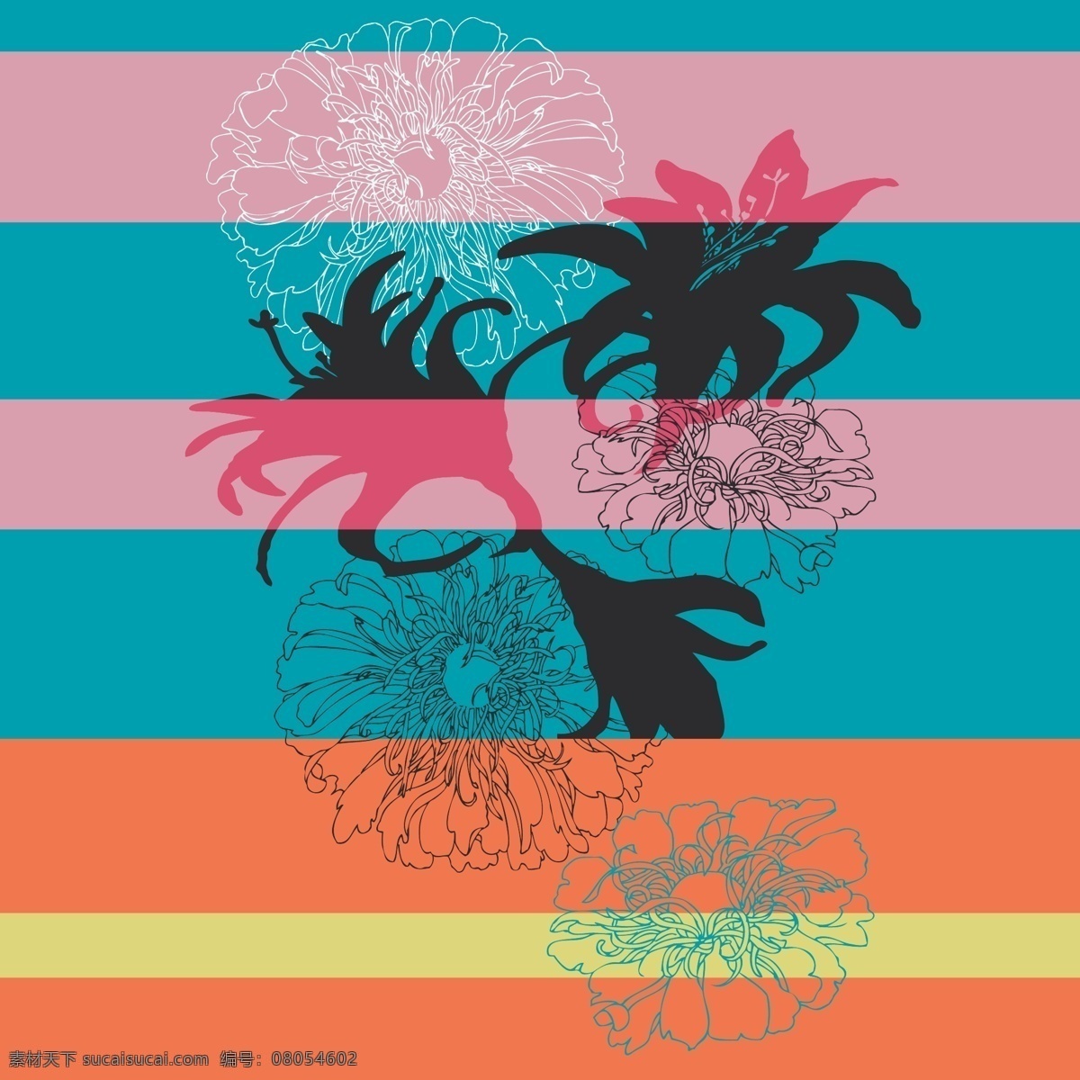印花 矢量图 方形 服装图案 花朵 几何 印花矢量图 植物 面料图库 服装设计 图案花型