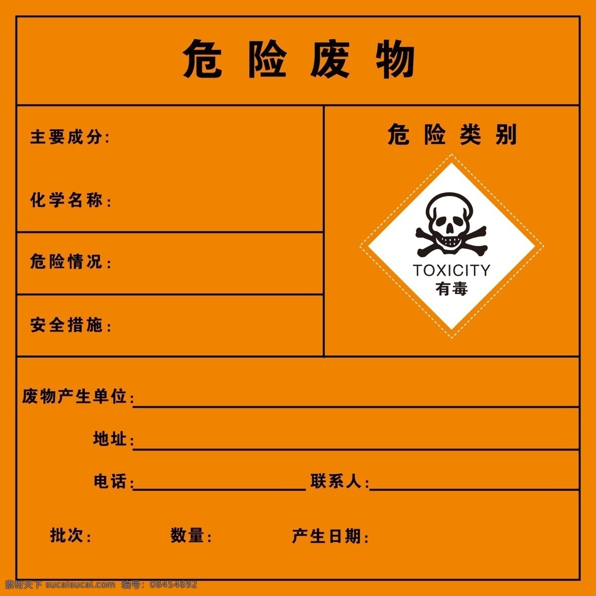 危险 废物 类别 危险废物 表牌 告示牌 有毒 标示 分类牌 标志图标 公共标识标志