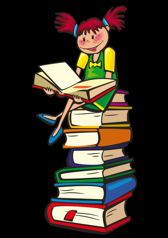 学校的日子 本书 卡通 天 女孩 学校 svg 黑色