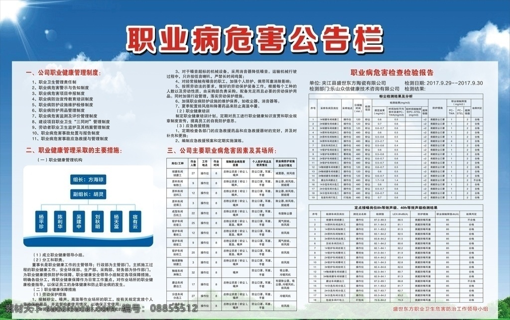 职业病 危害 公告栏 职业病危害 公司职业健康 职业健康措施 职业病因素