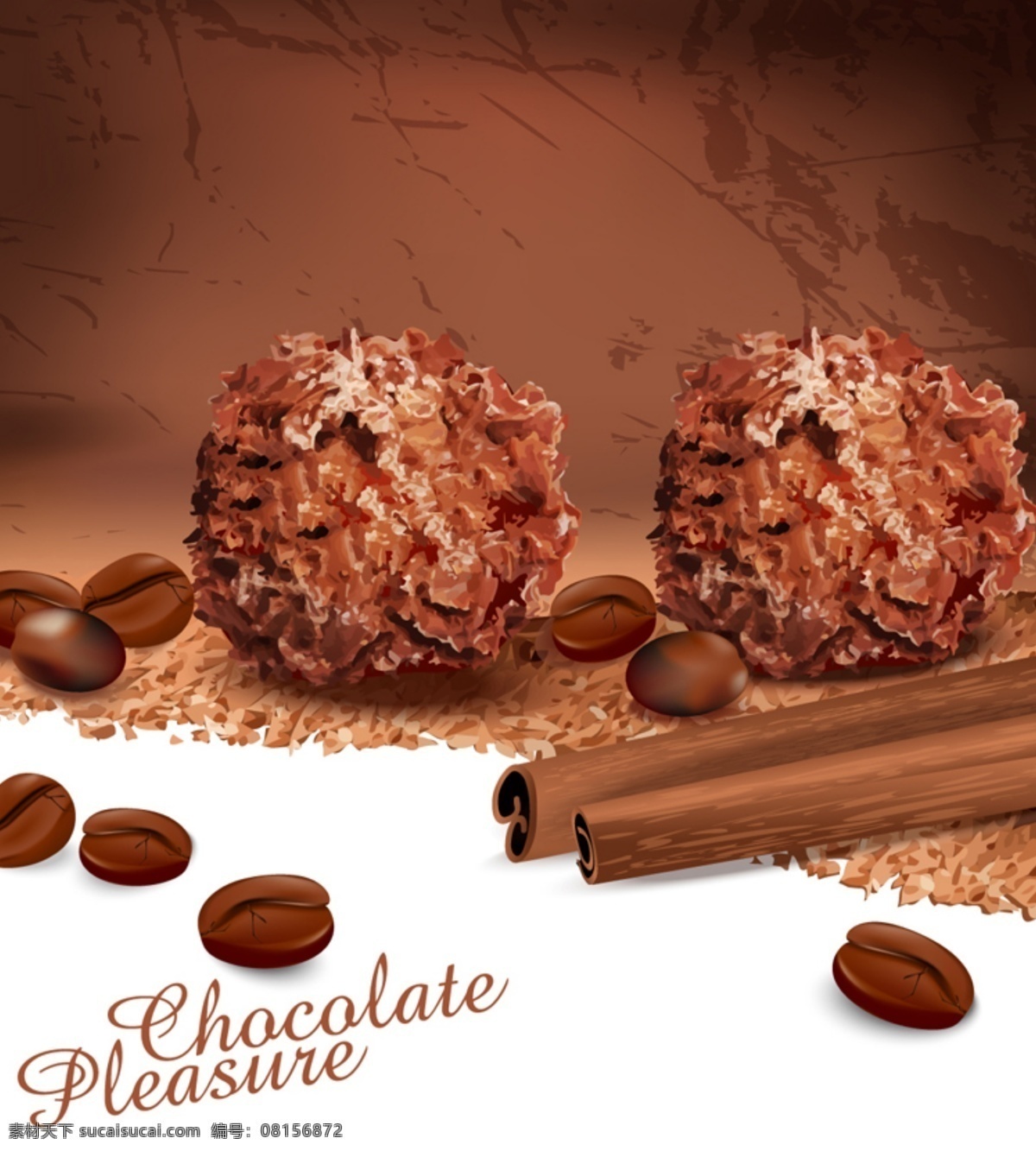 美味 巧克力 球 咖啡豆 矢量 美味巧克力球 矢量素材下载 白色