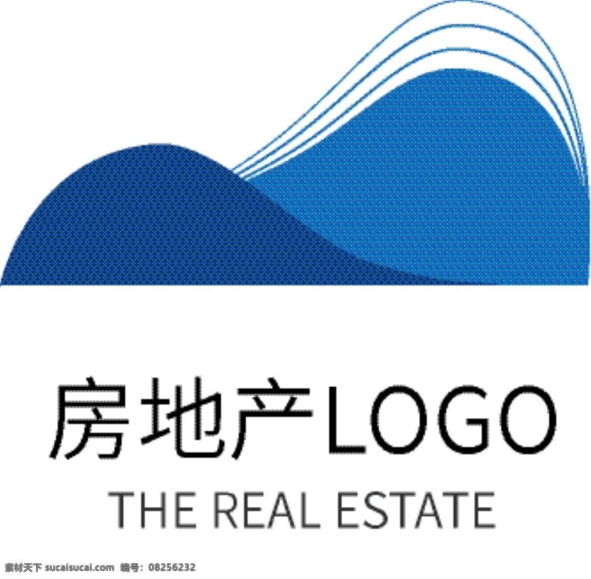 蓝色 房地产 商务 企业 logo 标识 简约