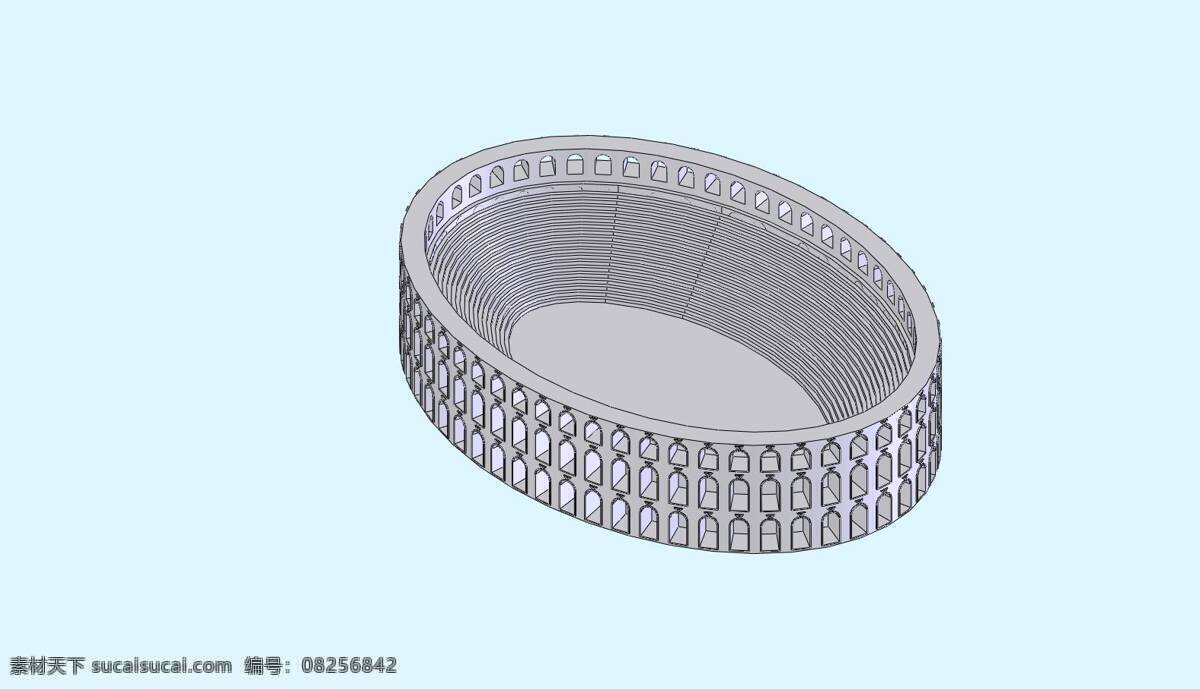 露天 剧场 romanico 罗马 露天剧场 3d模型素材 3d打印模型